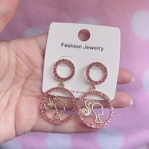 🚨SOLD🚨Pink Barbie Gem Earrings
